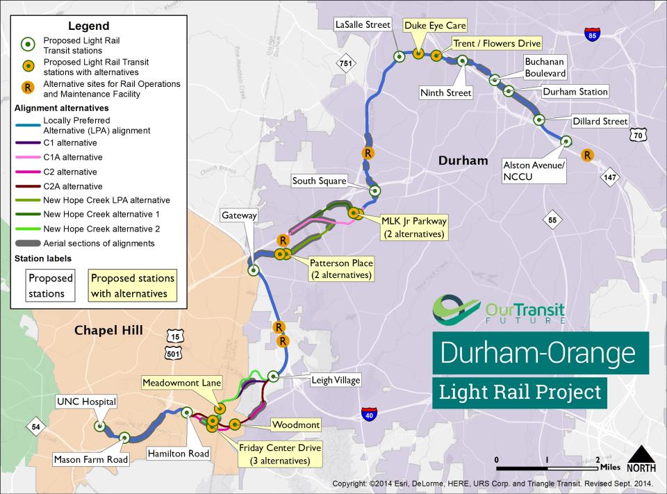 durham-orange light rail project