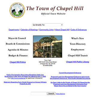 OLD TOWN OF CHAPEL HILL WEBSITE