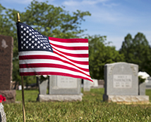 FLAG IN CEMETERY