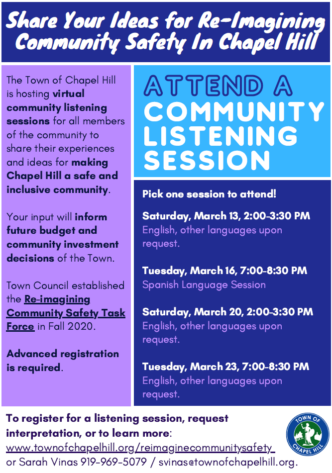 Community Listening Sessions Flyer