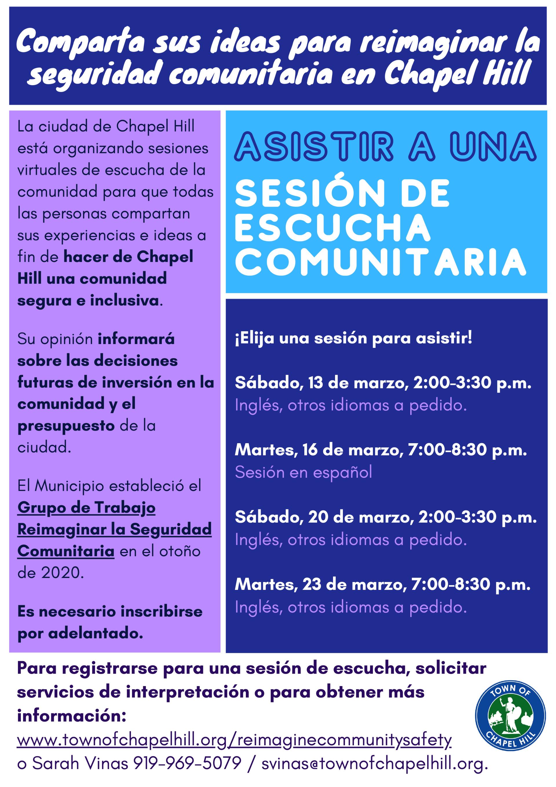 Community Listening Sessions Spanish