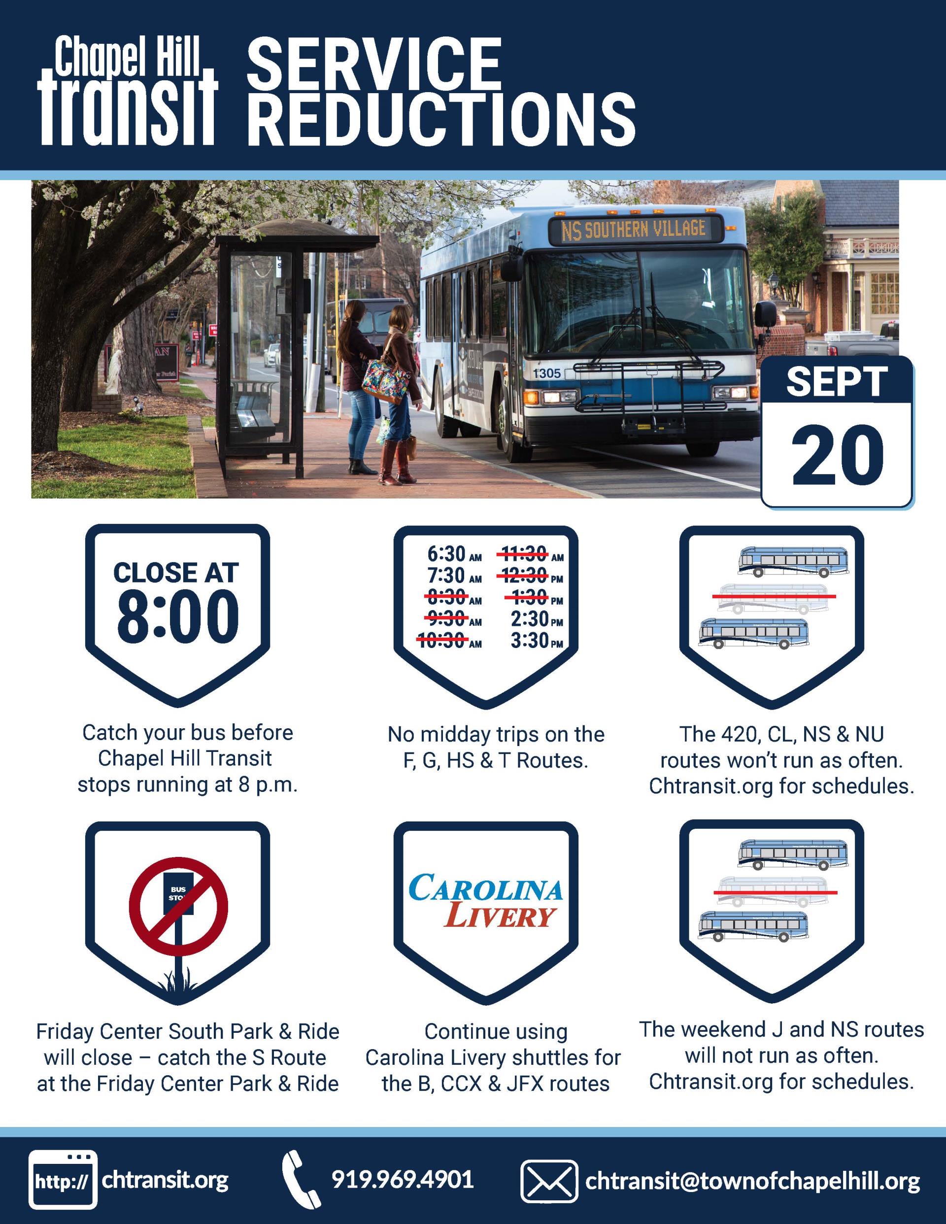 Chapel Hill Transit Reduces Service To Improve Reliability Amid Operator Shortage Service Updates News Releases Town Of Chapel Hill Nc