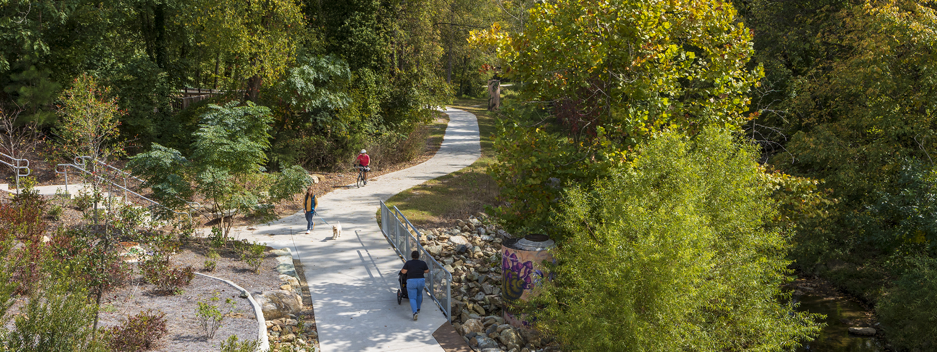 PEOPLE WALKING ON TRAIL