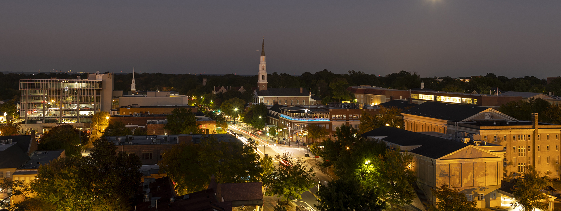 DOWNTOWN CHAPEL HILL AT NIGHT