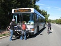 Loading bikes on a Chapel Hill Transit bus