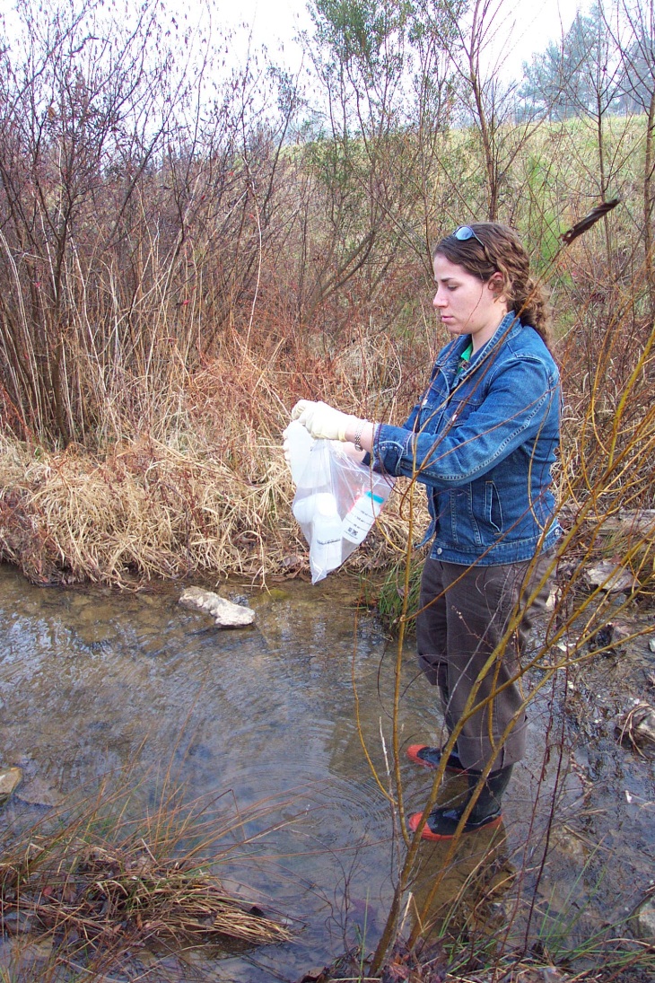 Taking a water sample