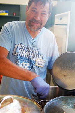 Volunteer Serving Food